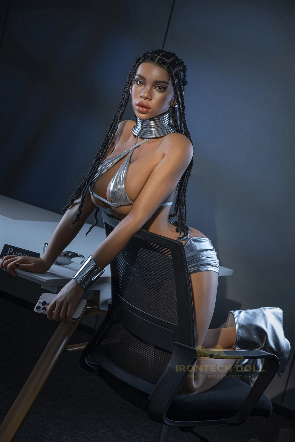 Irontech Crypto Mogul Sex Doll 161cm(5ft3), S33 ROS MAX Mouth, Penny, Dark Tanned Skin