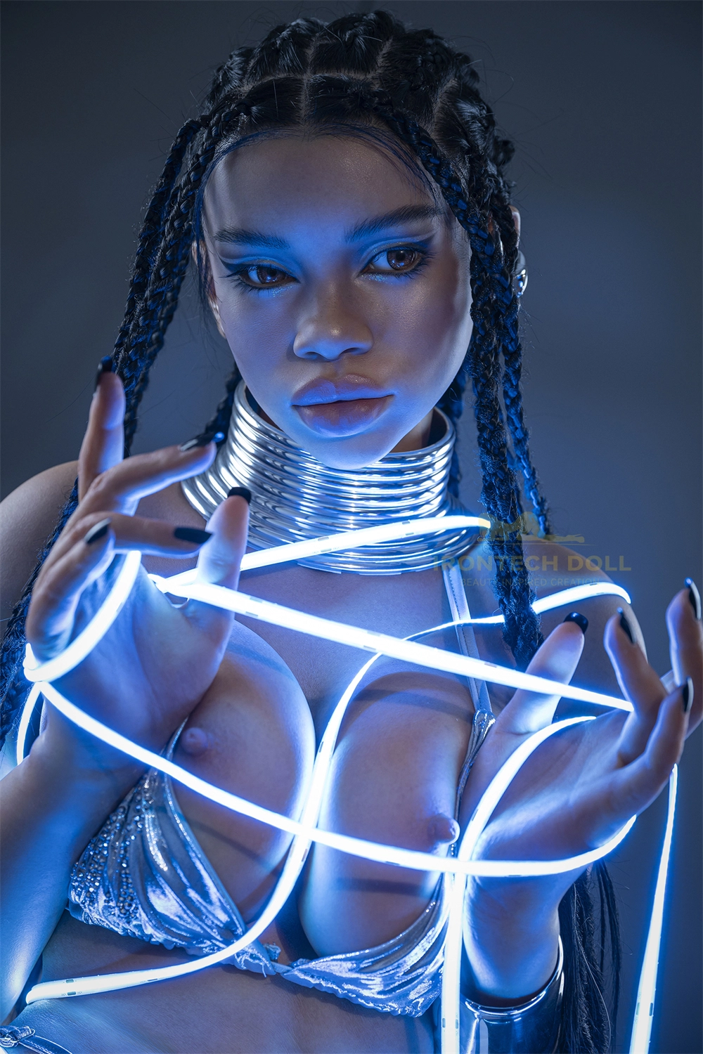 Irontech Crypto Mogul Sex Doll 161cm(5ft3), S33 ROS MAX Mouth, Penny, Dark Tanned Skin
