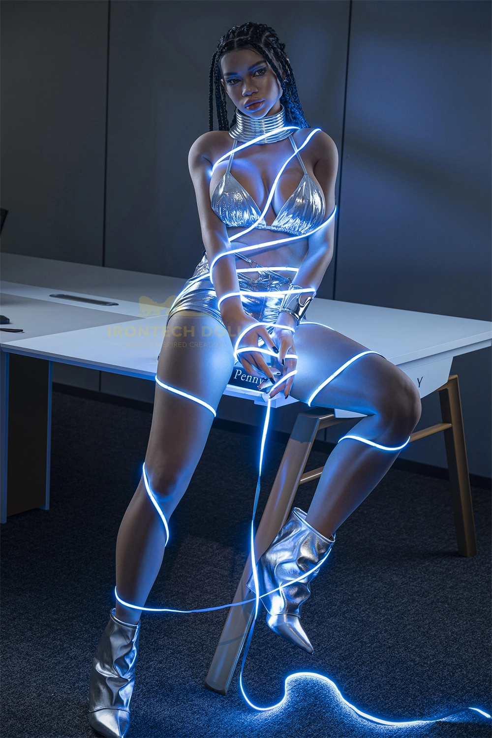 Irontech Crypto Mogul Sex Doll 161cm(5ft3), S33 ROS MAX Mouth, Penny, Dark Tanned Skin