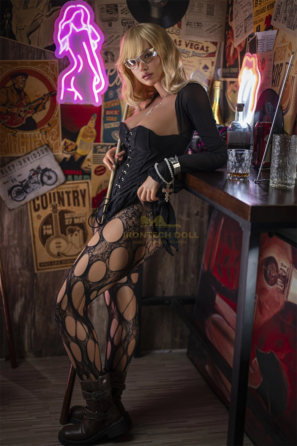 Irontech 164cm (5ft4) Japanese DJ Dark Tanned Skin Sex Doll, ROS Max Head S40, Dark Tan Skin