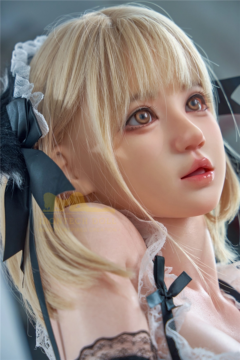 Irontech 161cm (5ft3) Blonde Silicone Sex Doll Nia, ROS Head T3 Natural Skin