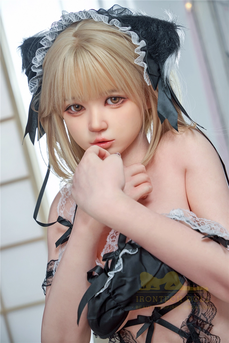 Irontech 161cm (5ft3) Blonde Silicone Sex Doll Nia, ROS Head T3 Natural Skin