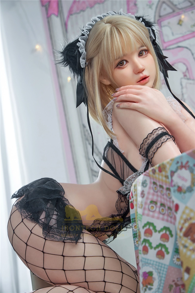 Irontech 161cm (5ft3) Blonde Silicone Sex Doll Nia, ROS Head T3 Natural Skin