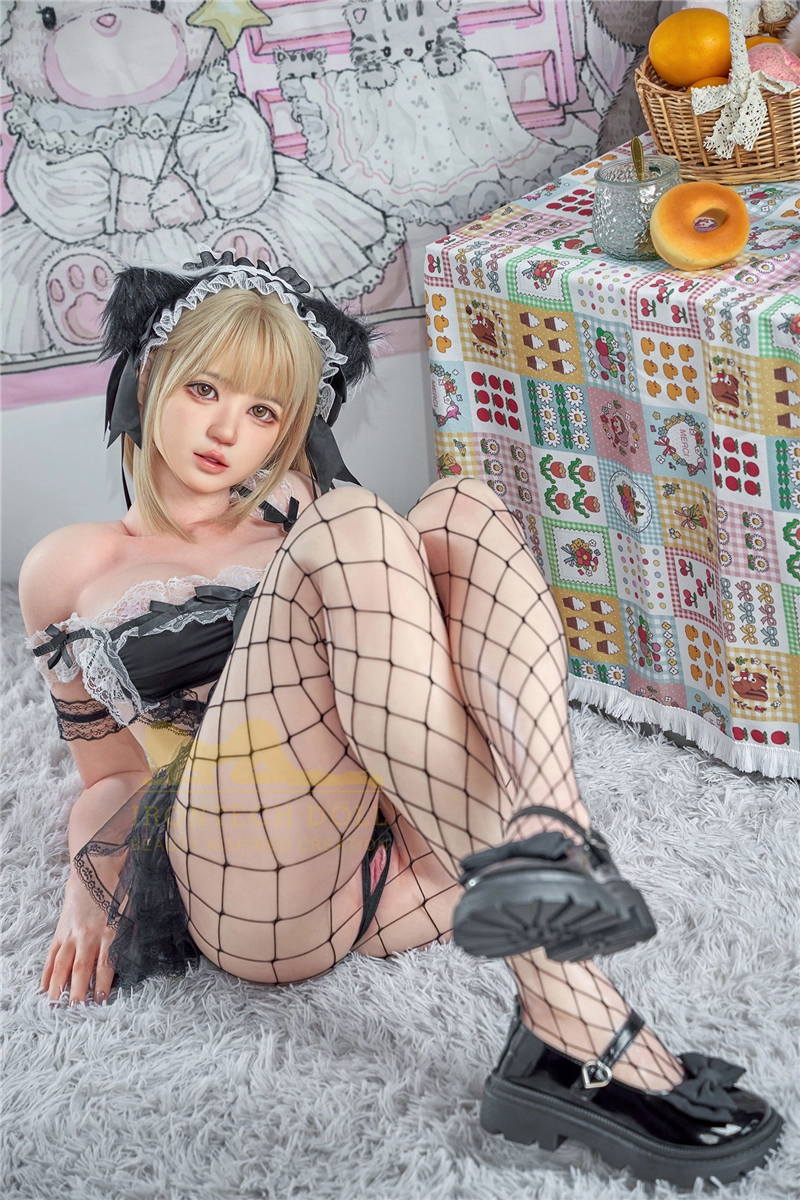 Irontech 161cm (5ft3) Blonde Silicone Sex Doll Nia, ROS Head T3 Natural Skin