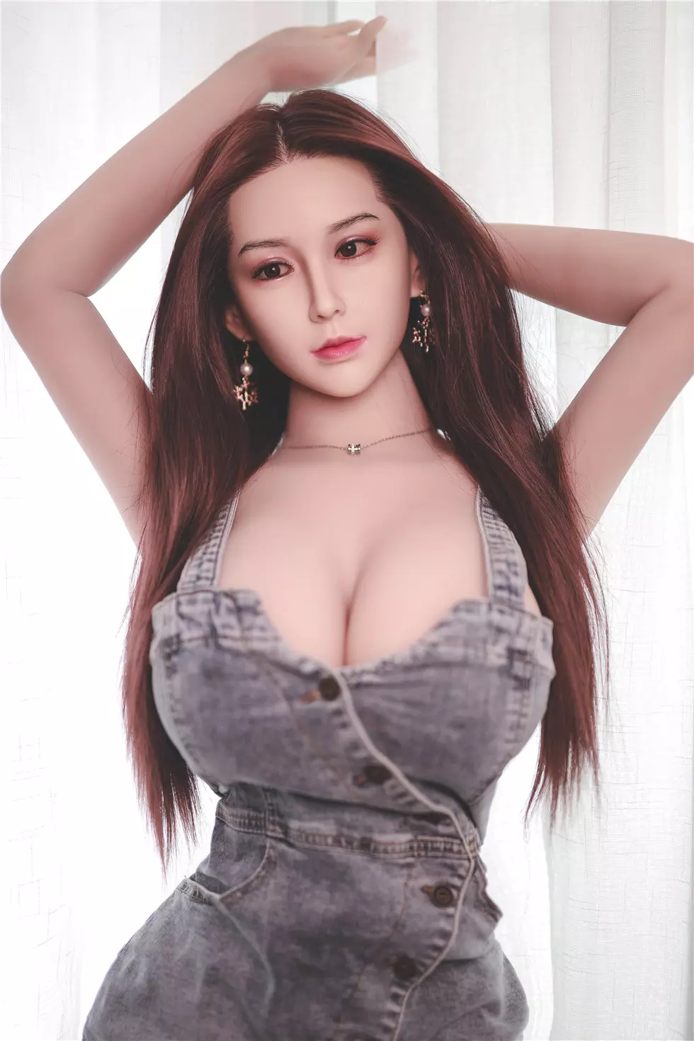 JY 170cm Silicone Head with TPE Body implanted hair Fiona
