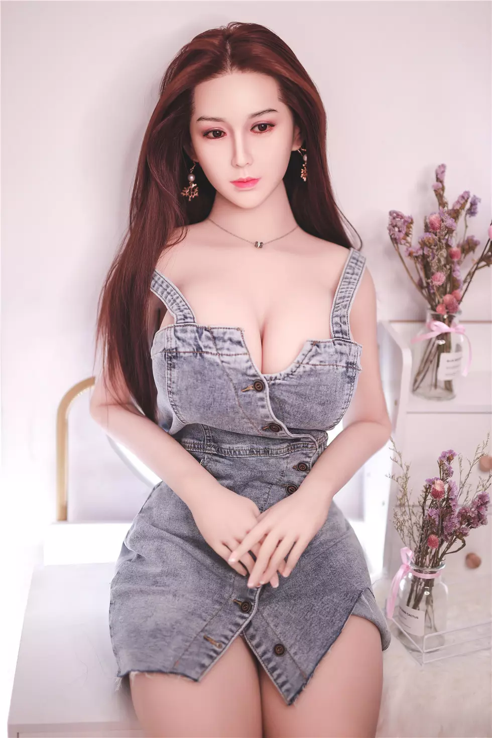 JY 170cm Silicone Head with TPE Body implanted hair Fiona