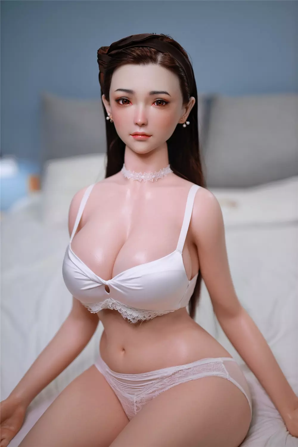 JY 157cm Silicone implanted hair sex doll Chuang black hair