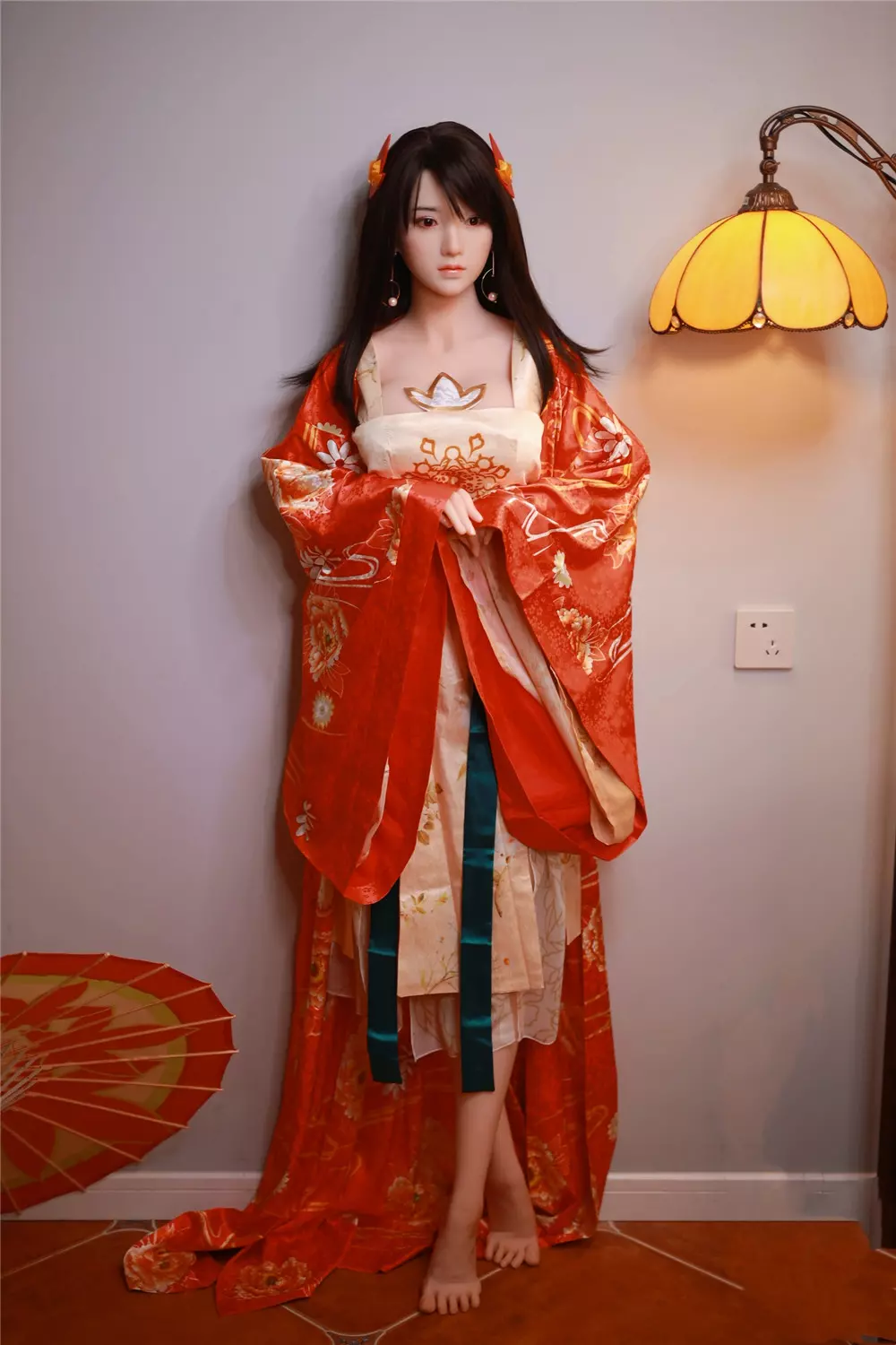 JY 161cm Silicone Head with TPE Body implanted hair Jing