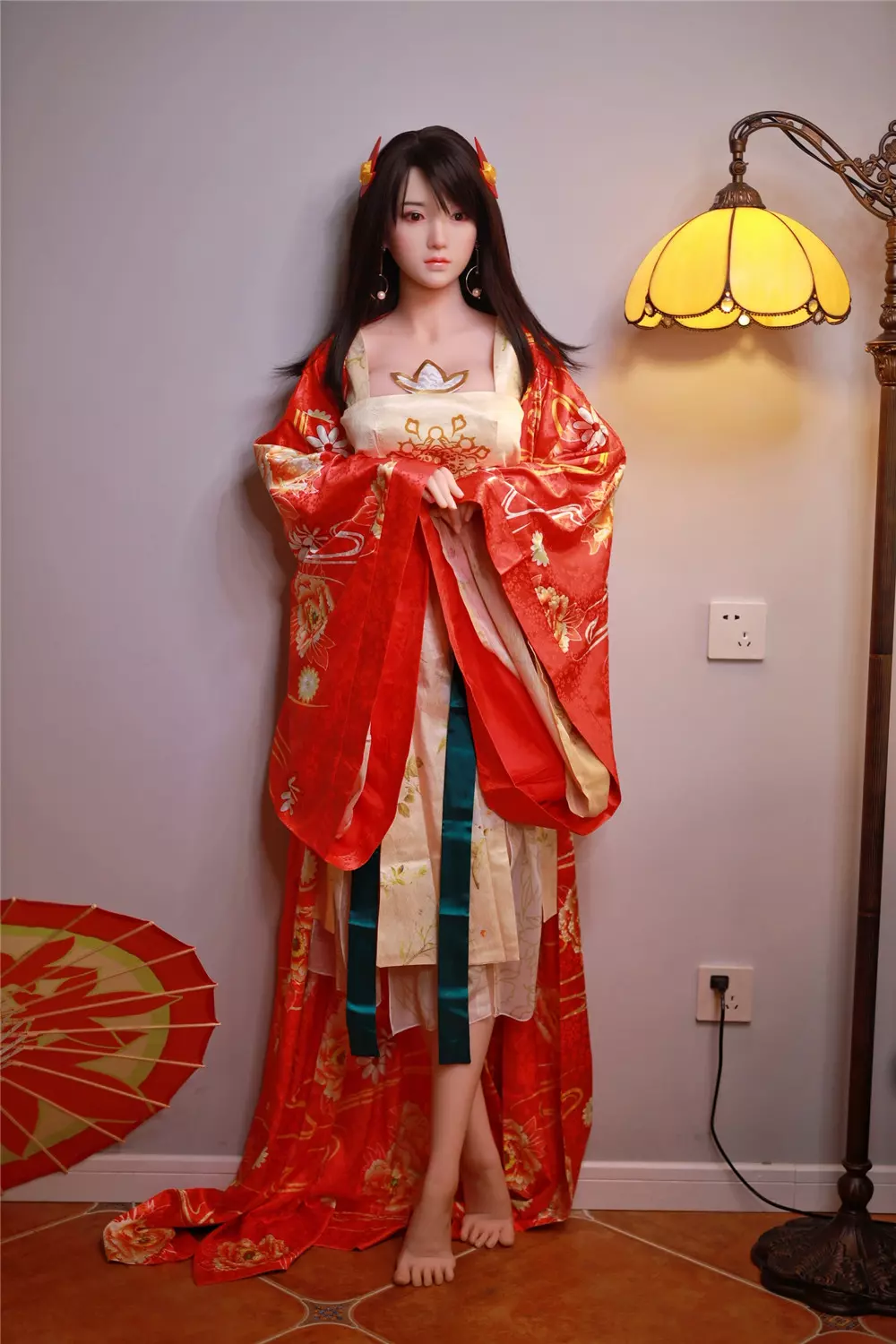 JY 161cm Silicone Head with TPE Body implanted hair Jing
