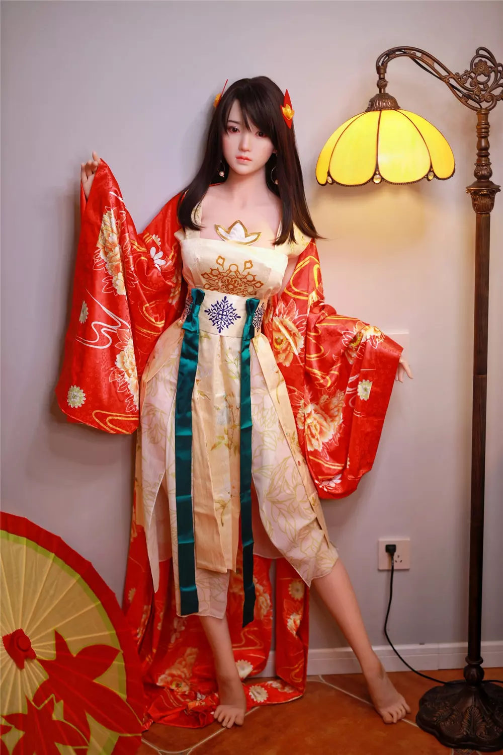 JY 161cm Silicone Head with TPE Body implanted hair Jing