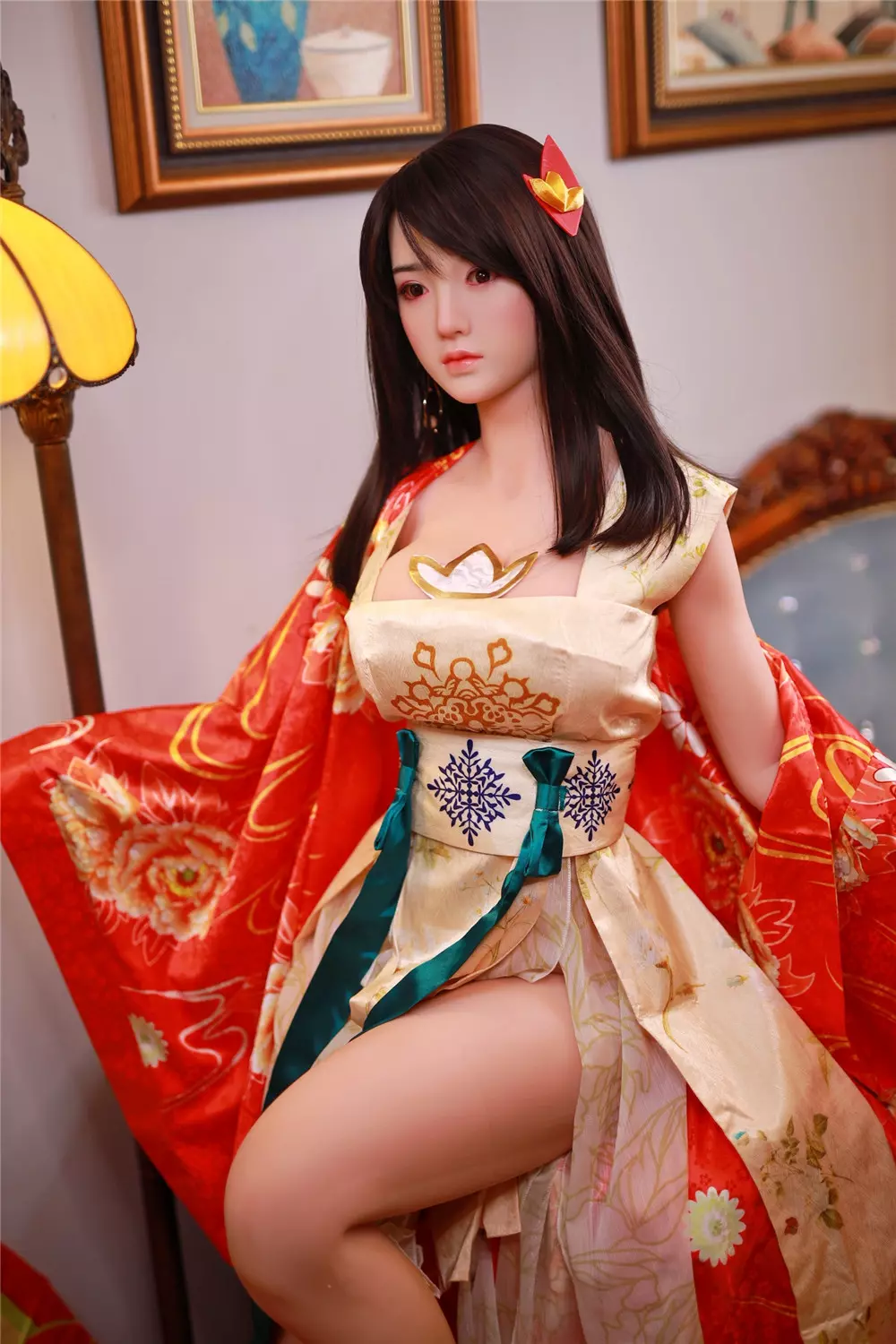 JY 161cm Silicone Head with TPE Body implanted hair Jing