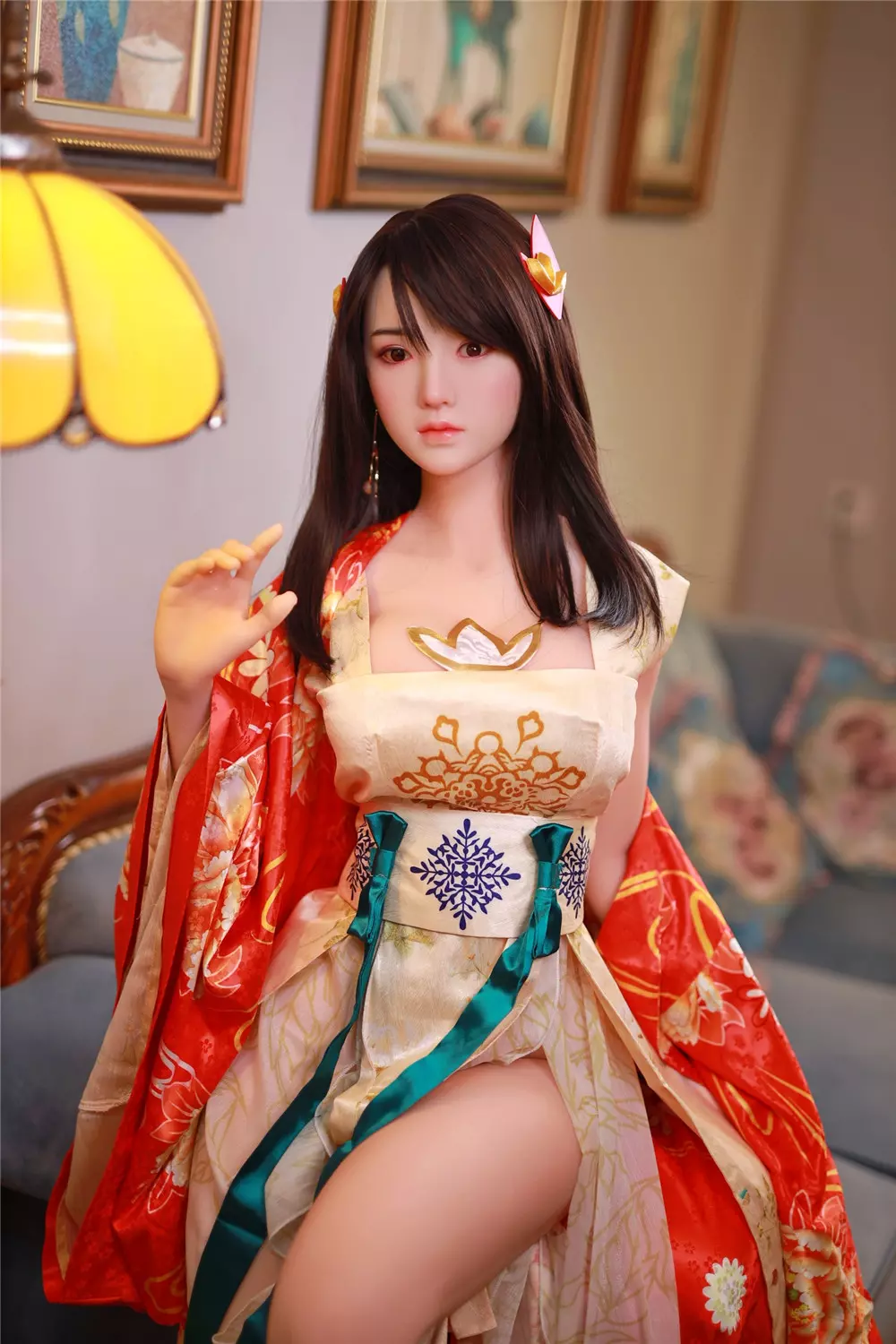 JY 161cm Silicone Head with TPE Body implanted hair Jing
