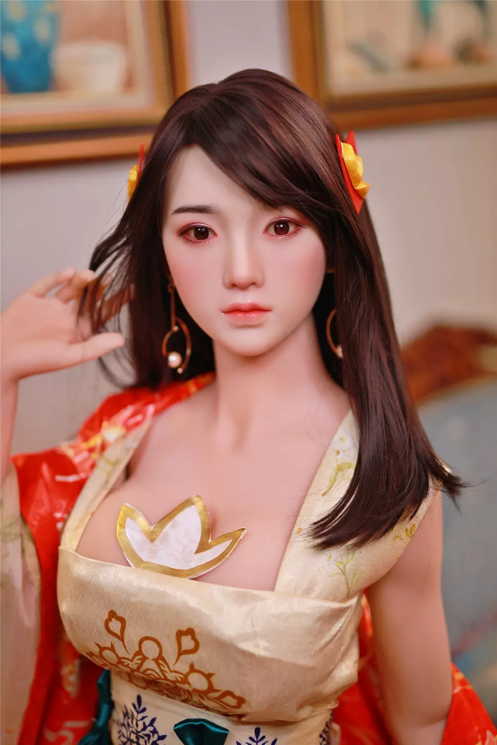 JY 161cm Silicone Head with TPE Body implanted hair Jing