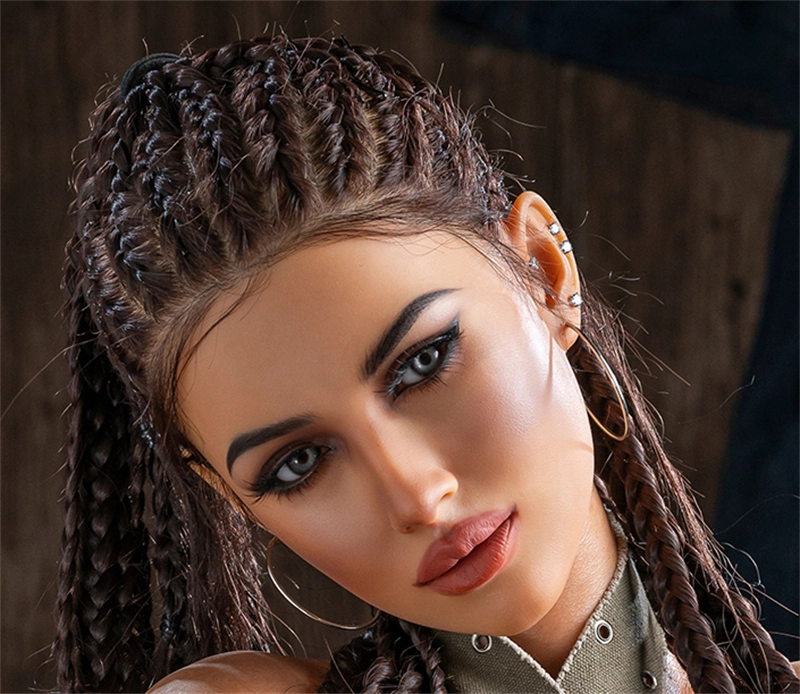 Irontech ROS Mouth Silicone sex doll Head#R1 Dark Tan Skin