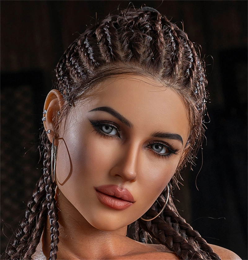 Irontech ROS Mouth Silicone sex doll Head#R1 Dark Tan Skin