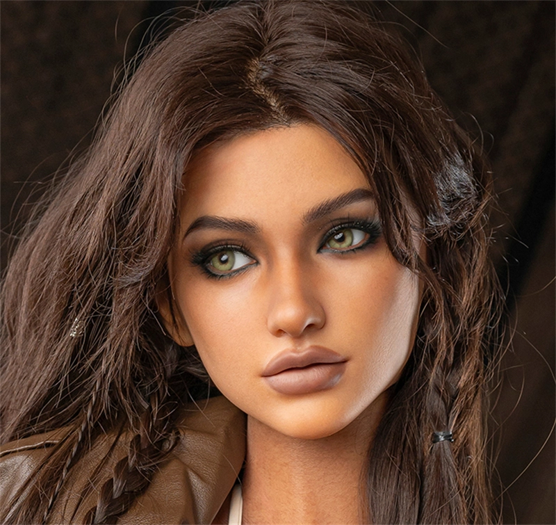 Irontech ROS Mouth Silicone sex doll Head#R8 Dark Tan Skin Style A