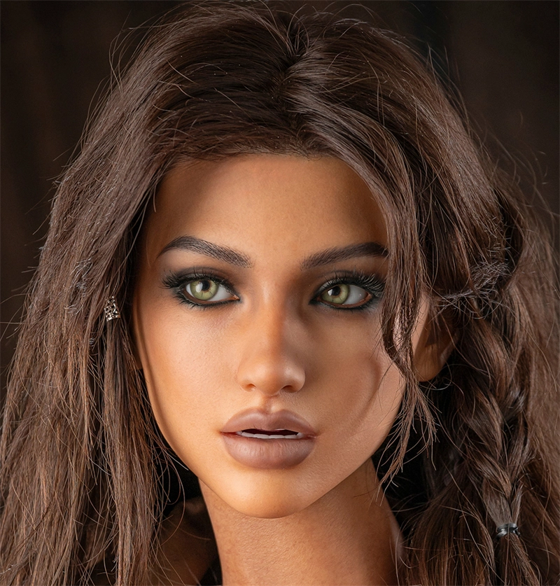 Irontech ROS Mouth Silicone sex doll Head#R8 Dark Tan Skin Style A