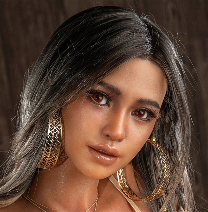Irontech ROS Mouth Silicone sex doll Head#R9 Dark Tan Skin