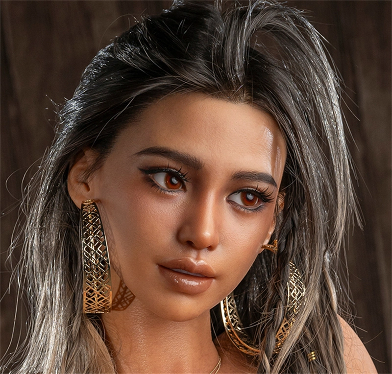 Irontech ROS Mouth Silicone sex doll Head#R9 Dark Tan Skin