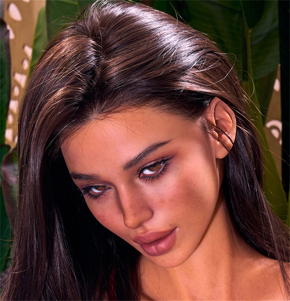 Irontech Silicone sex doll Head#R15, ROS Max Mouth, Dark Tan Skin