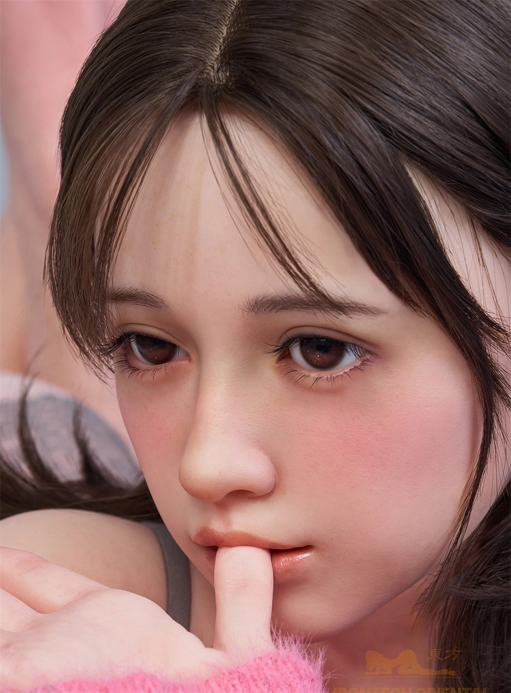 Irontech Silicone sex doll Head#A4 ROS Max Mouth Silk Grow Skin