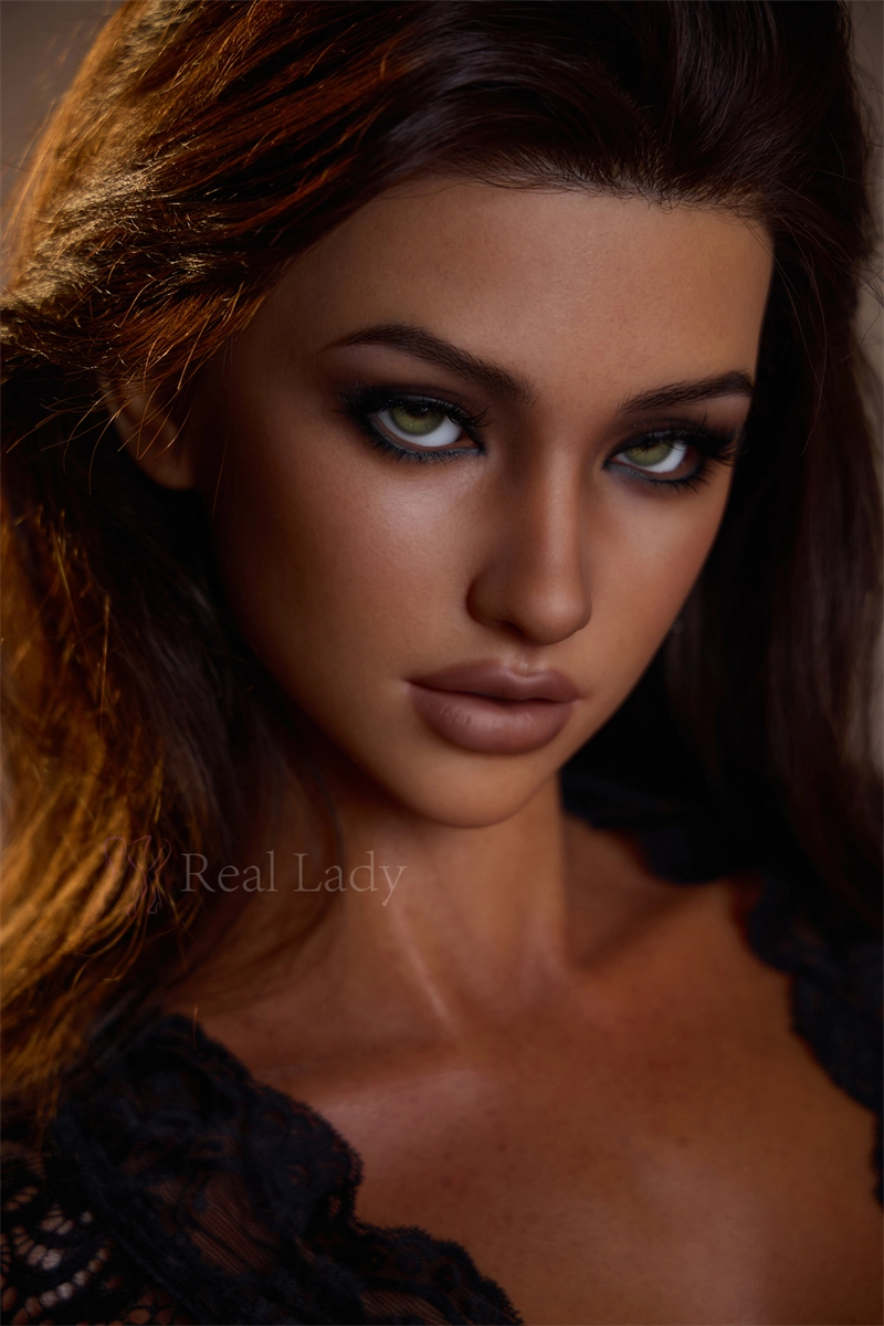 Real Lady 150cm (4ft11) Silicone Sex Doll Lena, ROS Max Head R8 Dark Tan