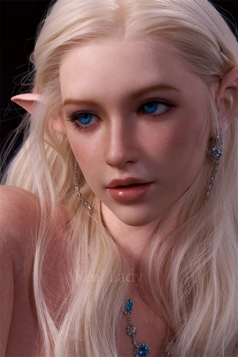 Real Lady 159cm (5ft2) ELF Ear Silicone Sex Doll, ROS Max Head R8 Natural Skin