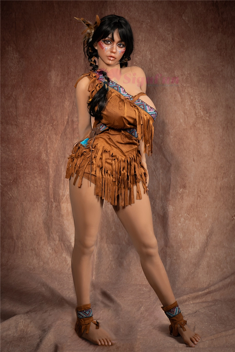 Sigafun 159cm (5ft2) Hybrid Sex Doll, Head SG3 Ada, Dark Tanned Skin, USA Stock