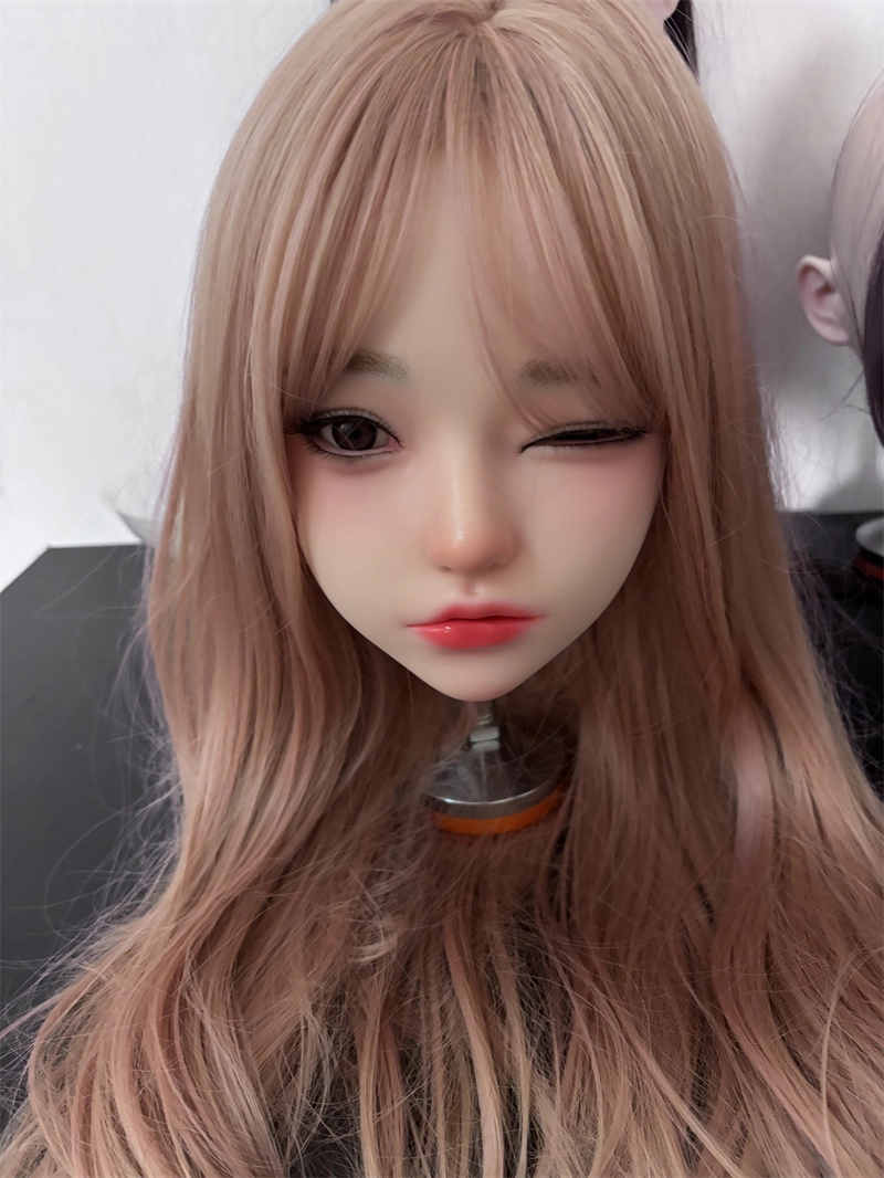 ROS Mouth Real Silicone Sex Doll Head With Close And Open Eyes LS103