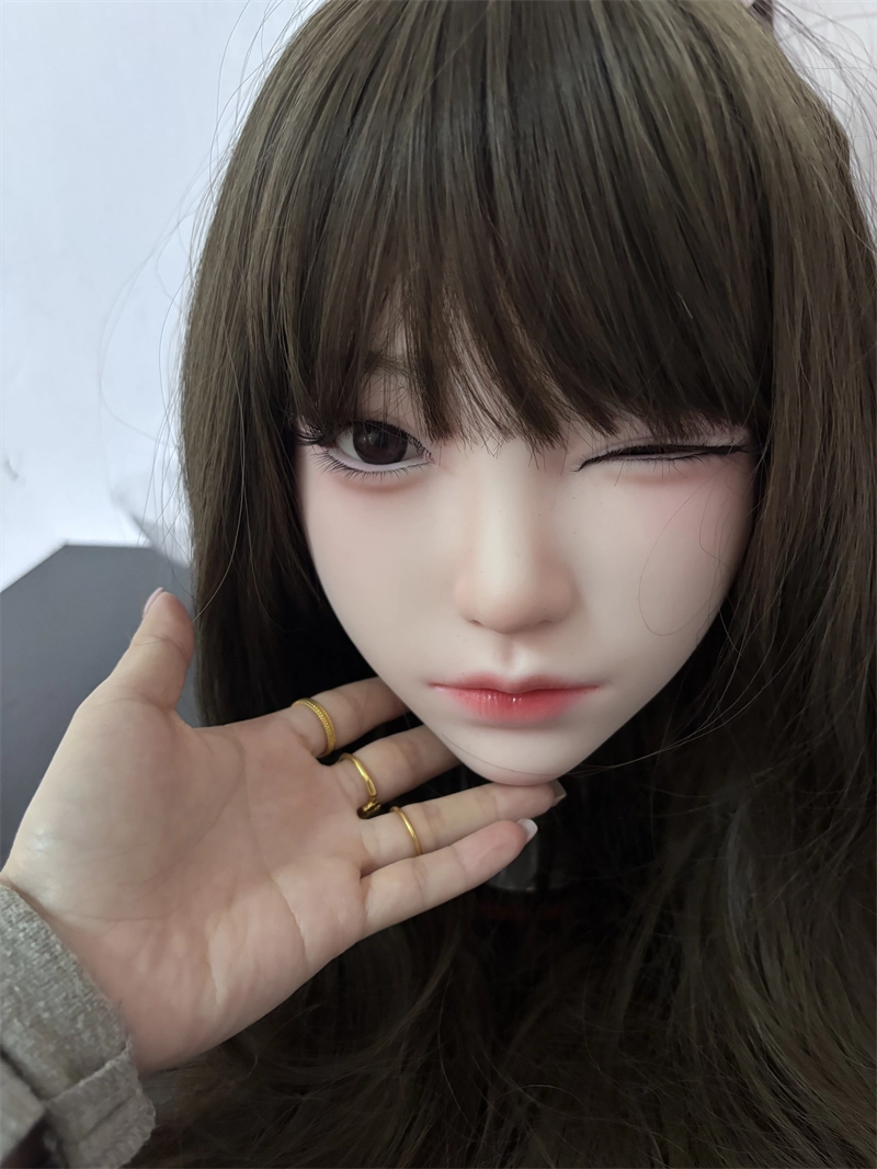 ROS Mouth Real Silicone Sex Doll Head With Close And Open Eyes LS104