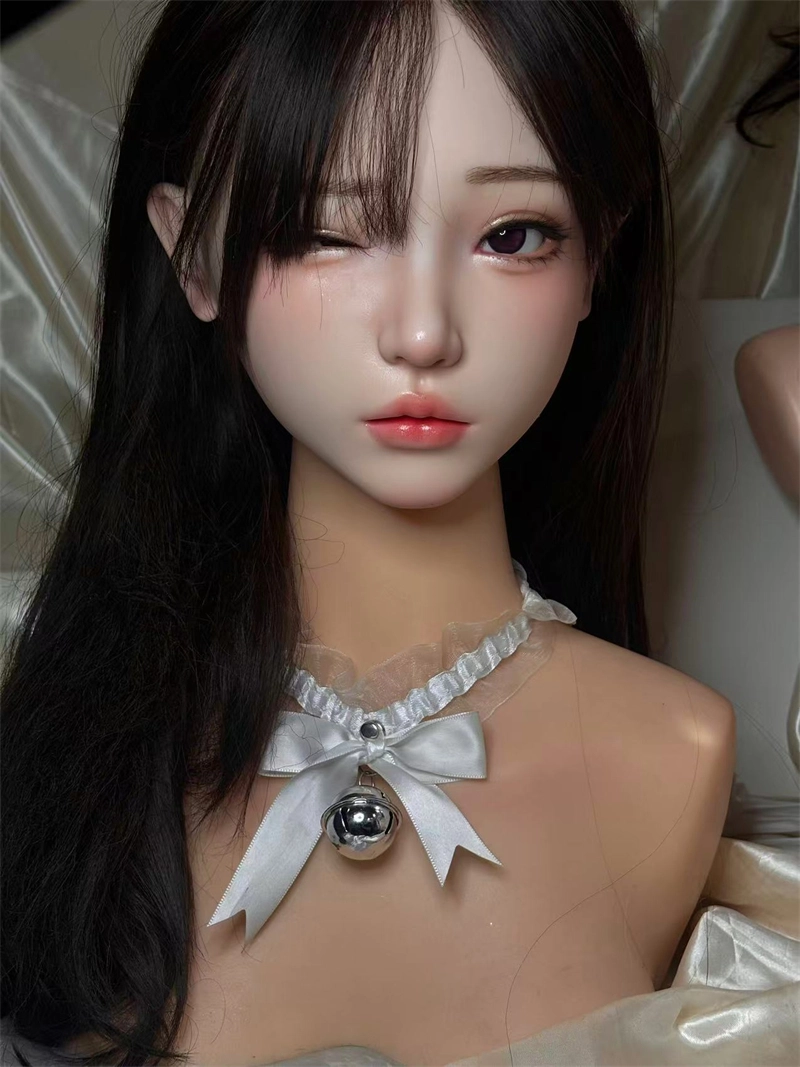 ROS Mouth Real Silicone Sex Doll Head With Close And Open Eyes LS123