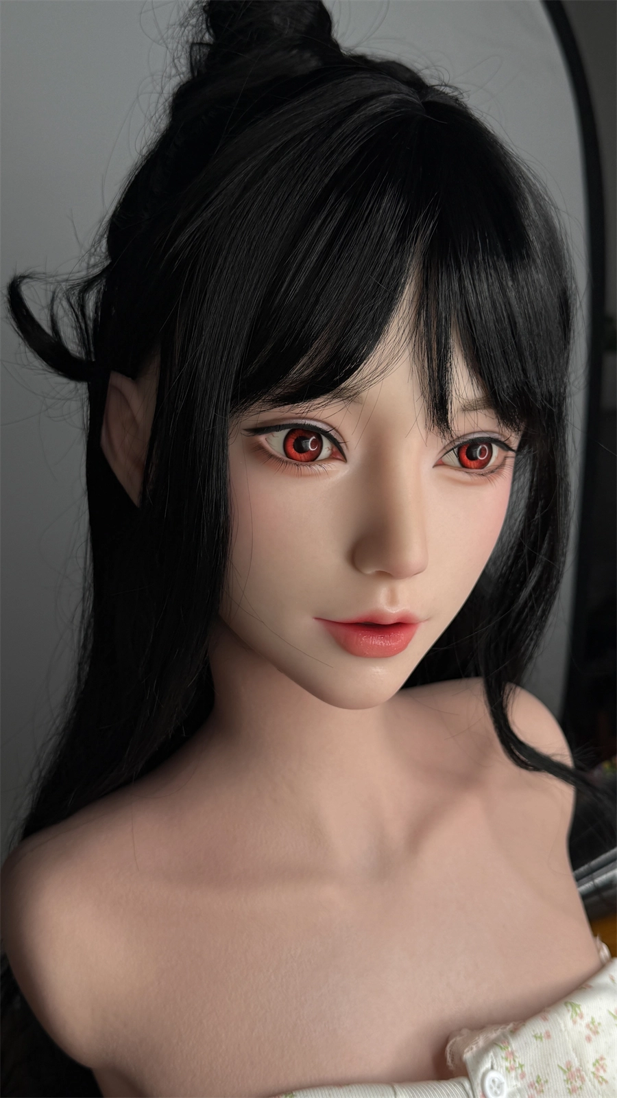 ROS Mouth Real Silicone Sex Doll Head With Close And Open Eyes LS125