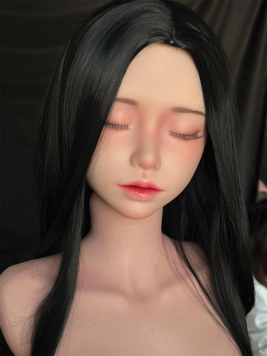 ROS Mouth Real Silicone Sex Doll Head With Close And Open Eyes LS126