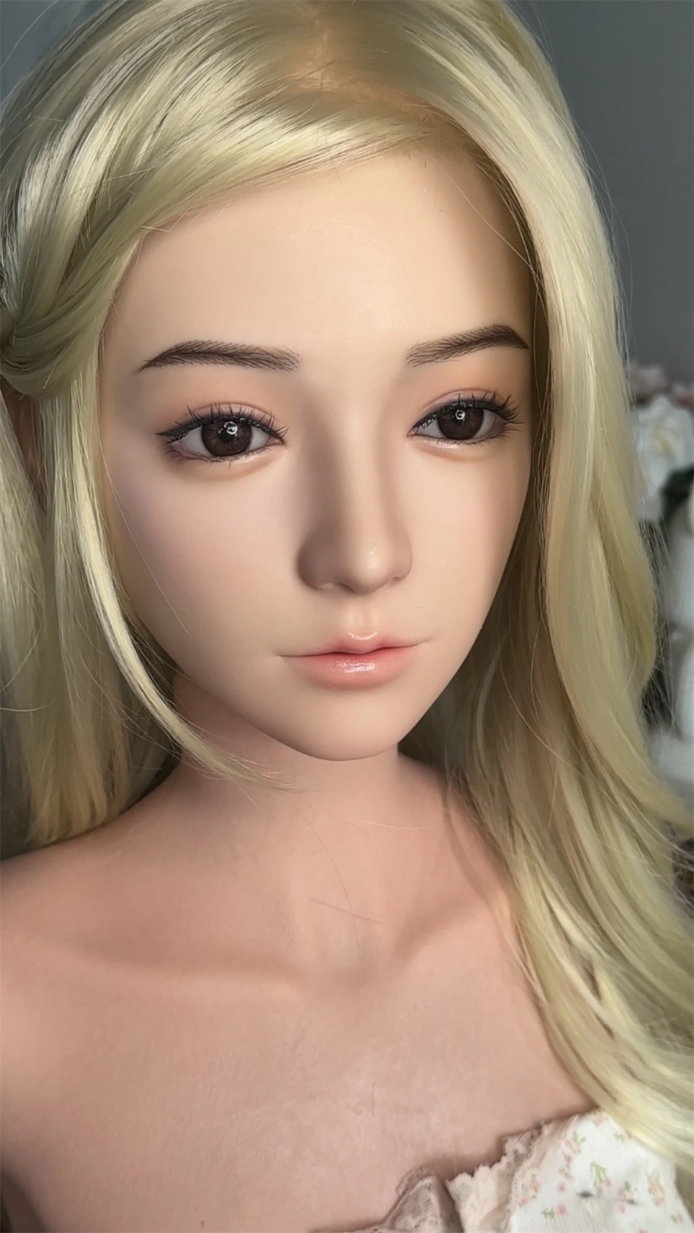 ROS Mouth Real Silicone Sex Doll Head With Close And Open Eyes LS129