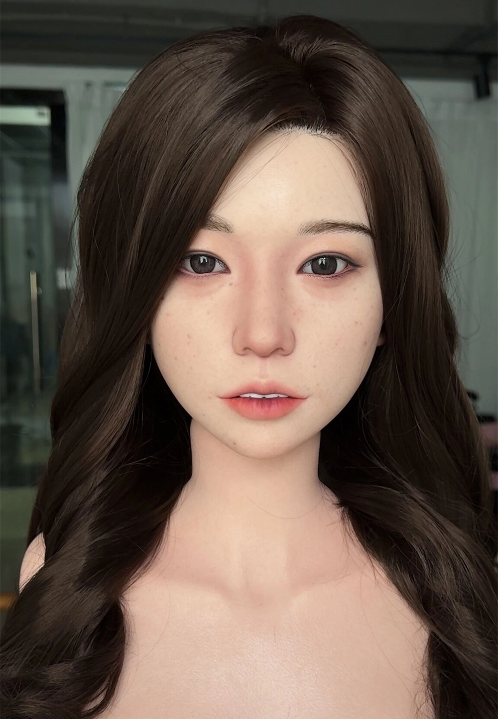 ROS Mouth Real Silicone Sex Doll Head With Close And Open Eyes LS131