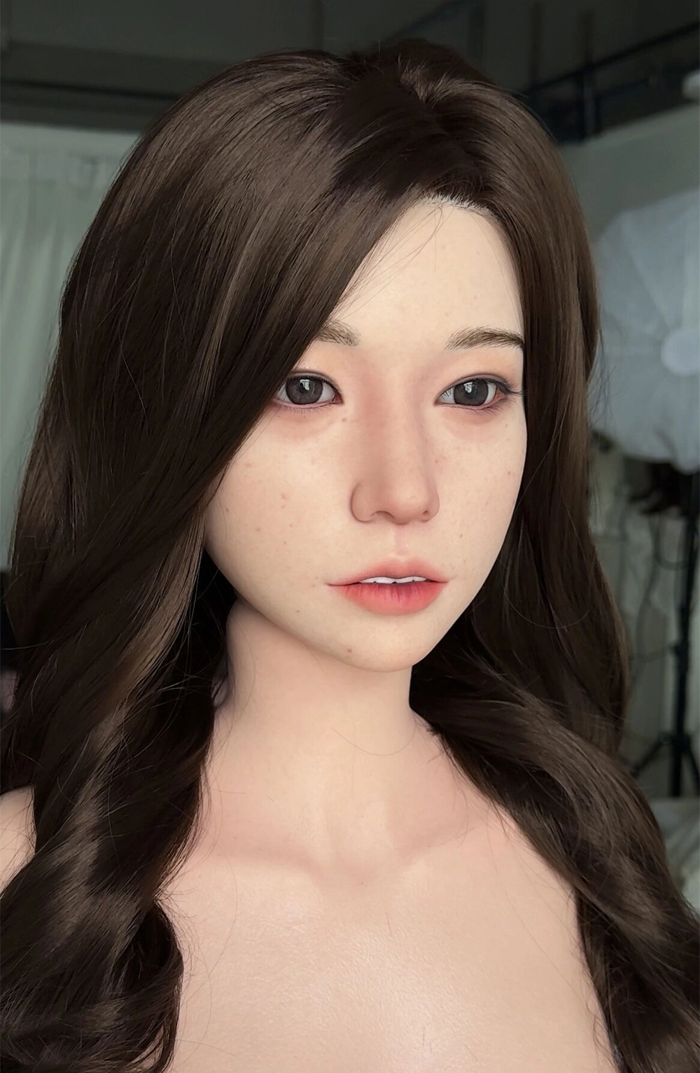 ROS Mouth Real Silicone Sex Doll Head With Close And Open Eyes LS131