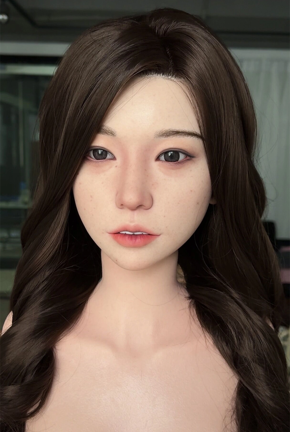 ROS Mouth Real Silicone Sex Doll Head With Close And Open Eyes LS131