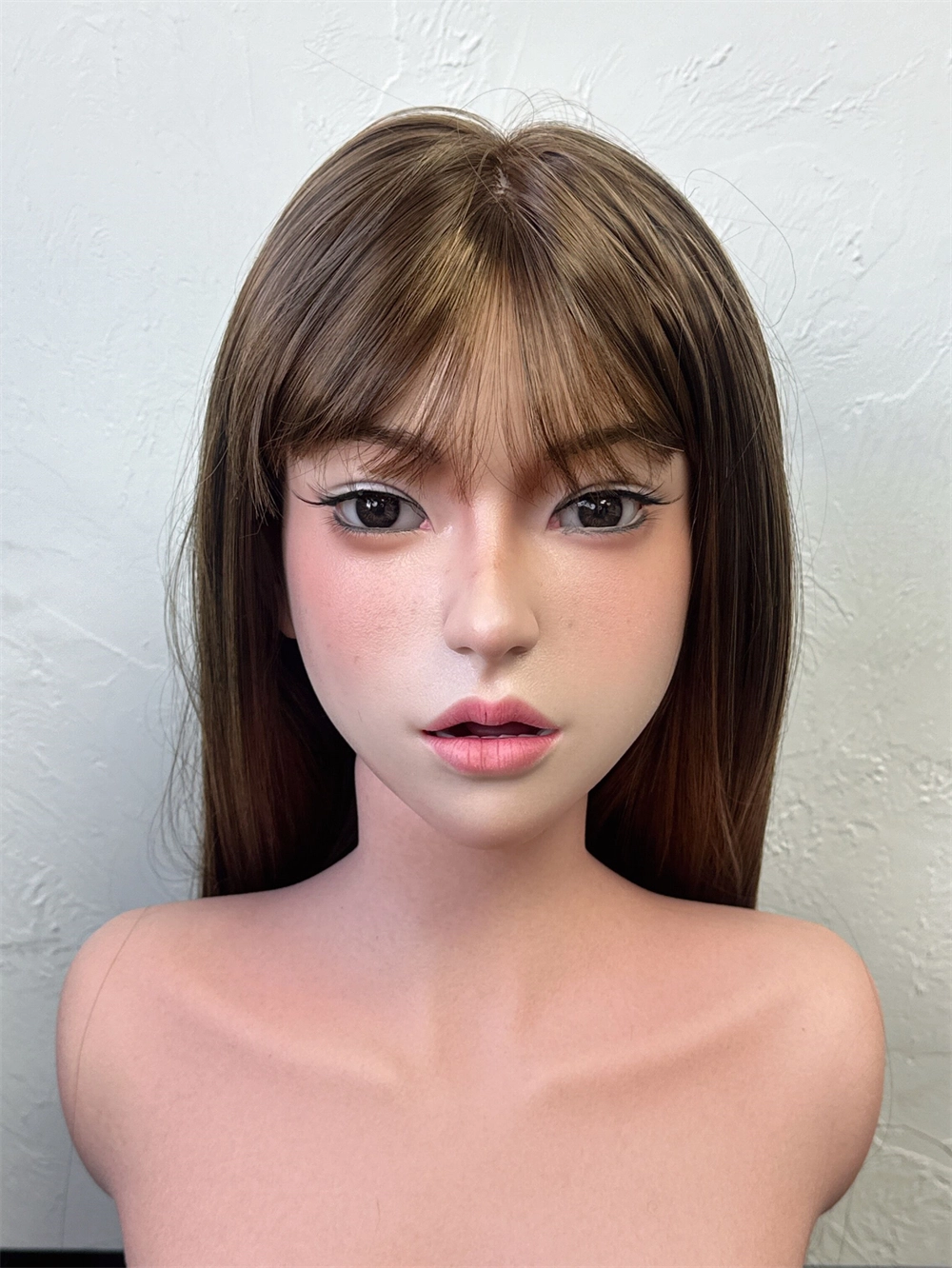 ROS Mouth Real Silicone Sex Doll Head With Close And Open Eyes LS130