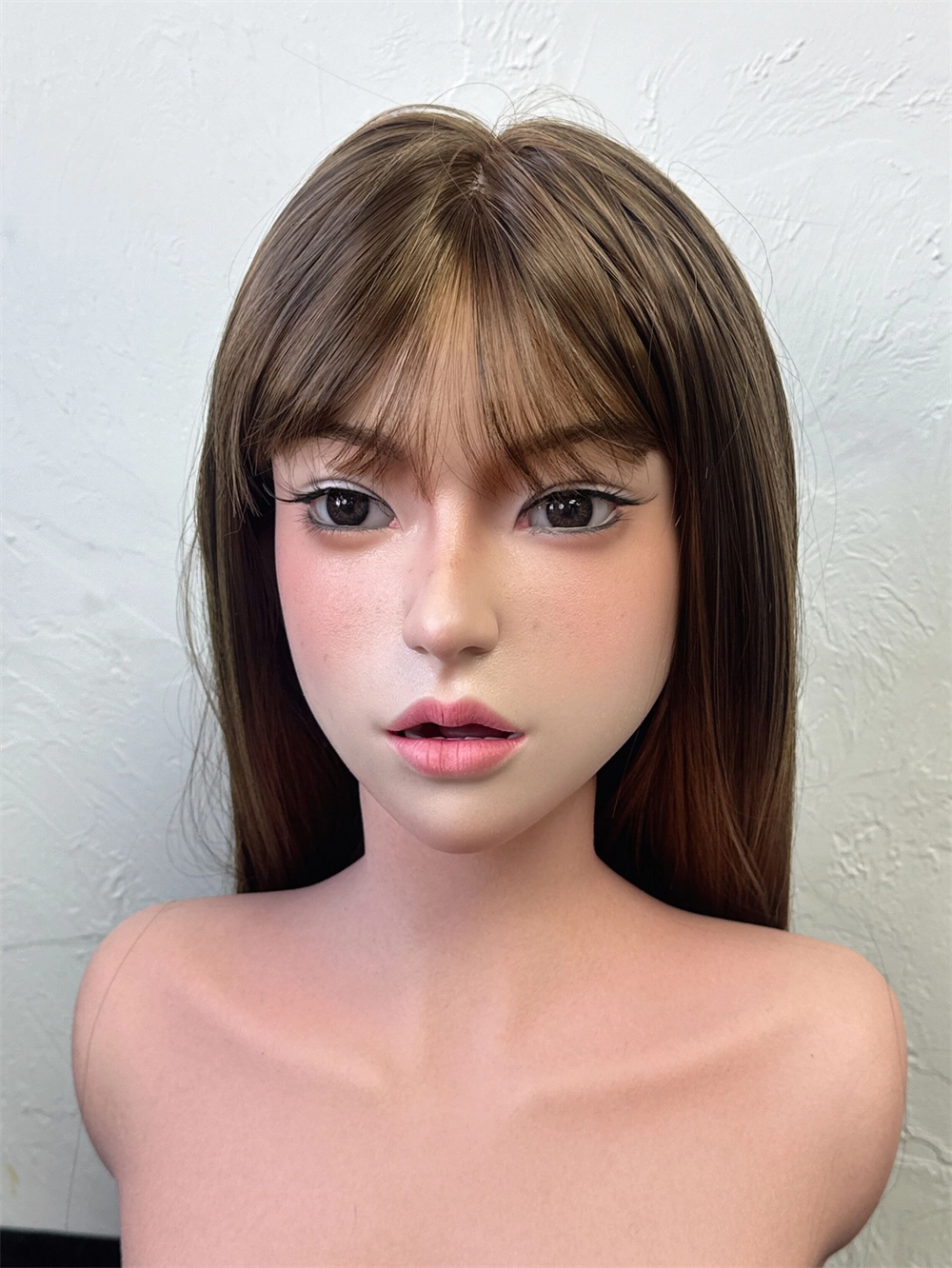 ROS Mouth Real Silicone Sex Doll Head With Close And Open Eyes LS130