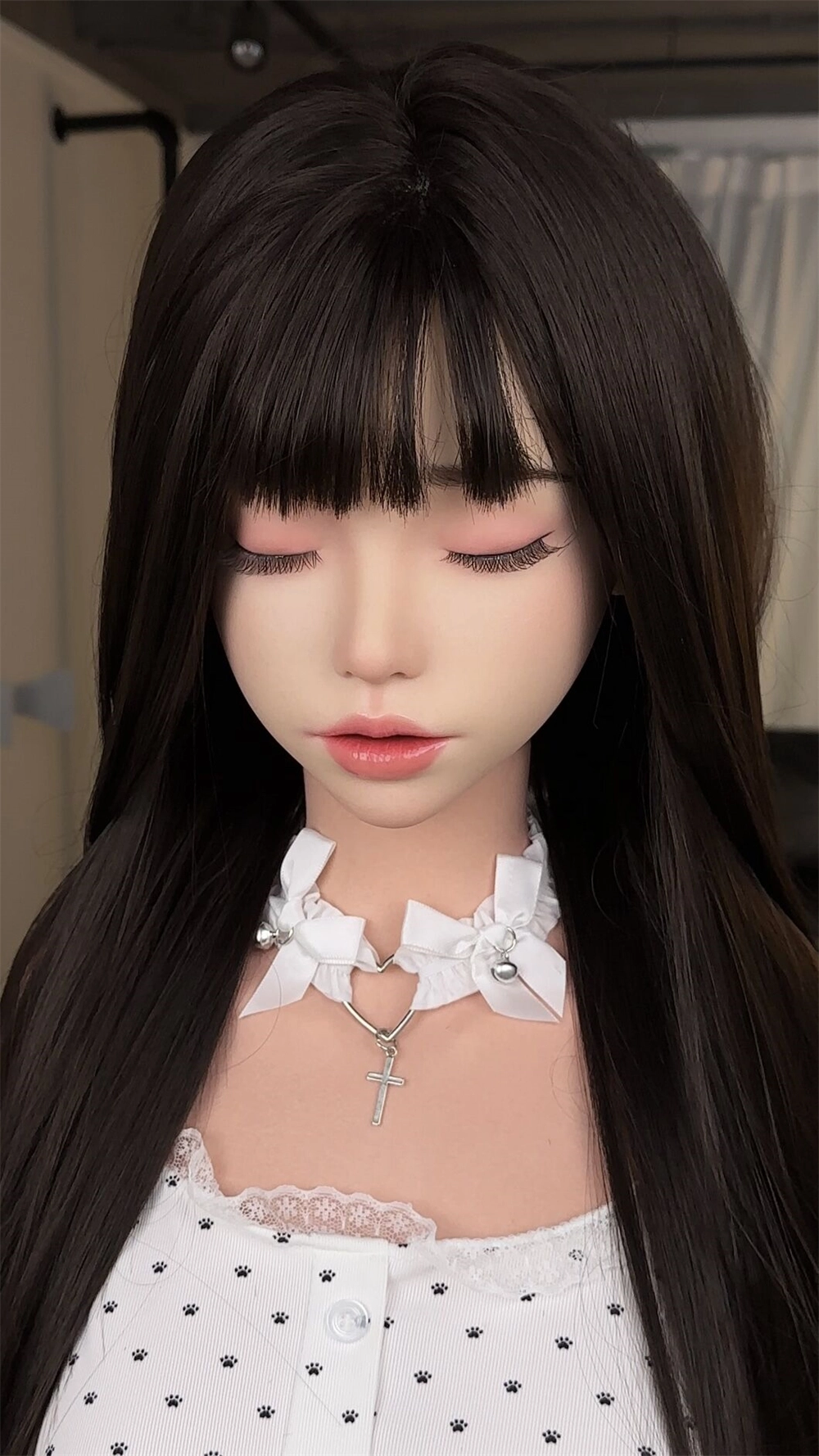 ROS Mouth Real Silicone Sex Doll Head With Close And Open Eyes LS132