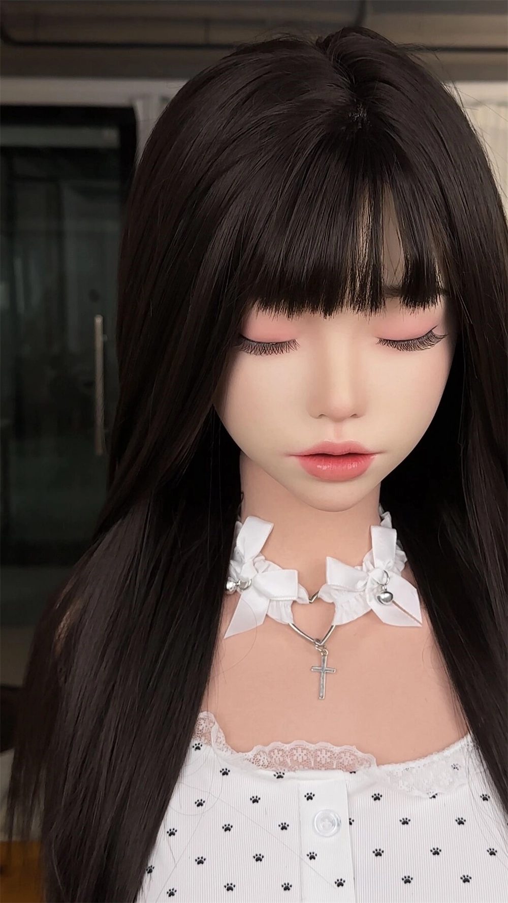 ROS Mouth Real Silicone Sex Doll Head With Close And Open Eyes LS132