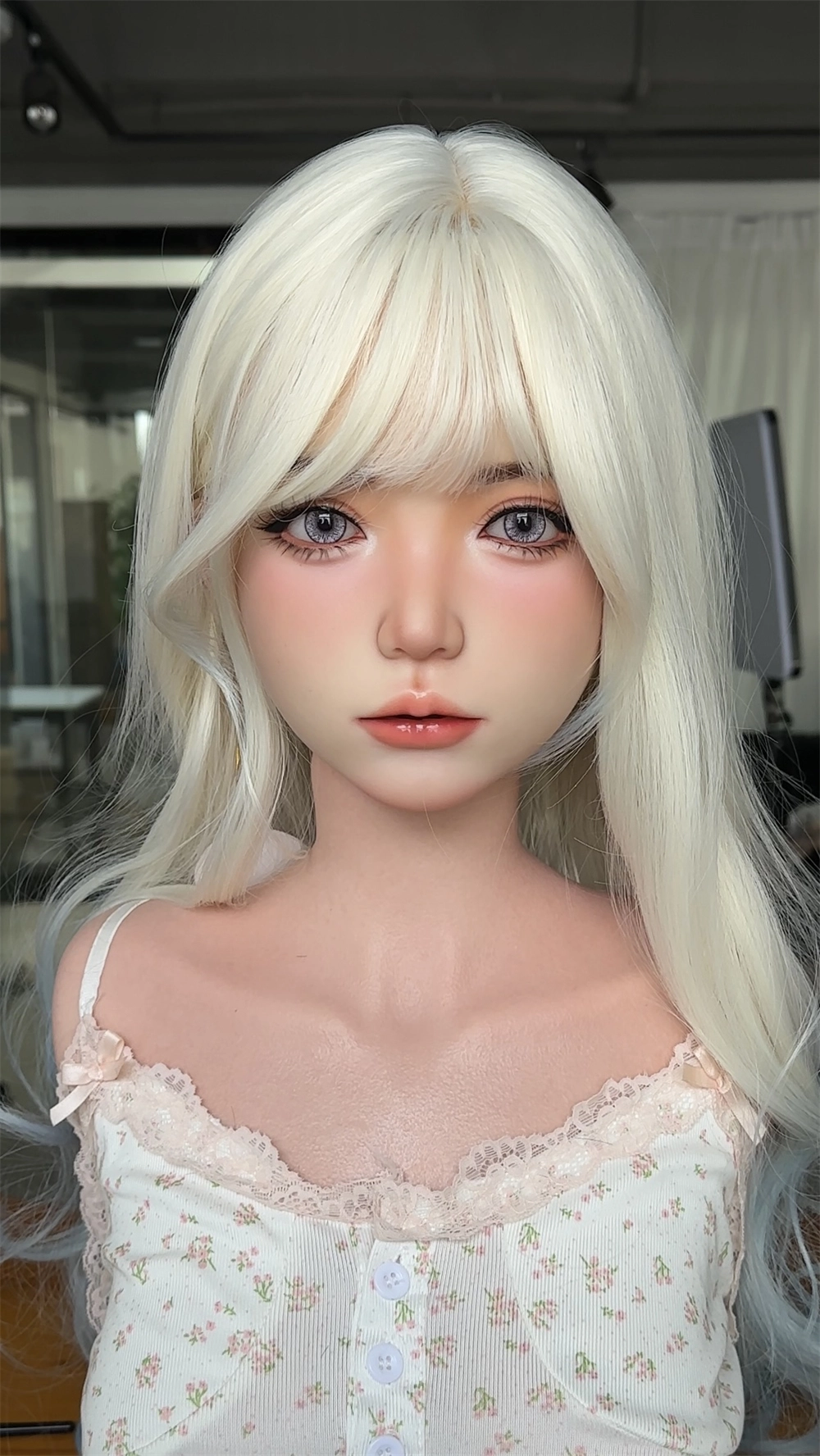 ROS Mouth Real Silicone Sex Doll Head With Close And Open Eyes LS127