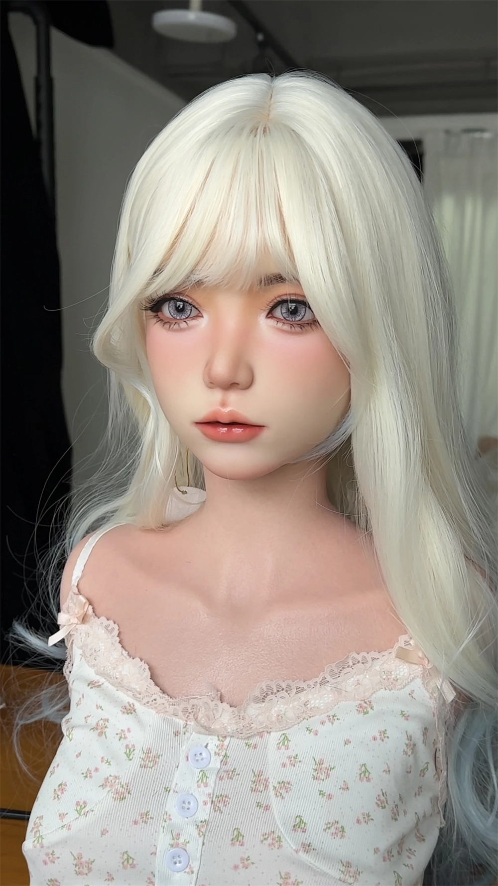 ROS Mouth Real Silicone Sex Doll Head With Close And Open Eyes LS127